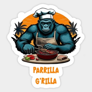 Parrilla G'rilla Master BBQ Griller Fun Pun Sticker